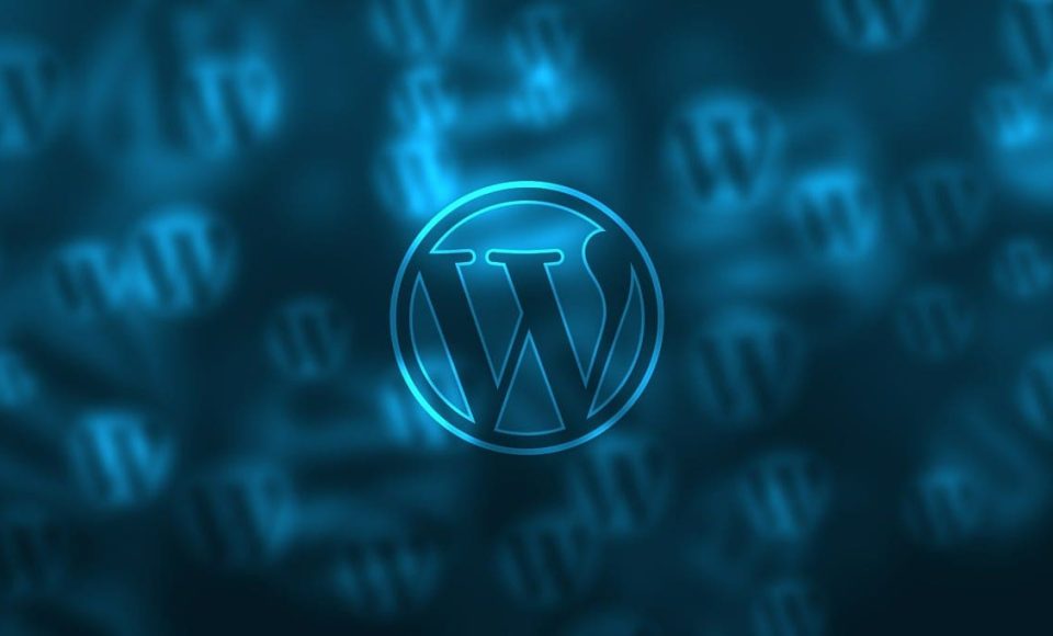 Wordpress loggan stiliserad bland liknande ikoner i mörka färger